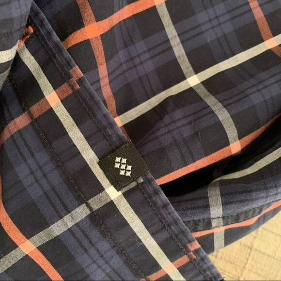 7diamonds mens blue and black checkered long sleeve button up shirt - M - Picture 8 of 9